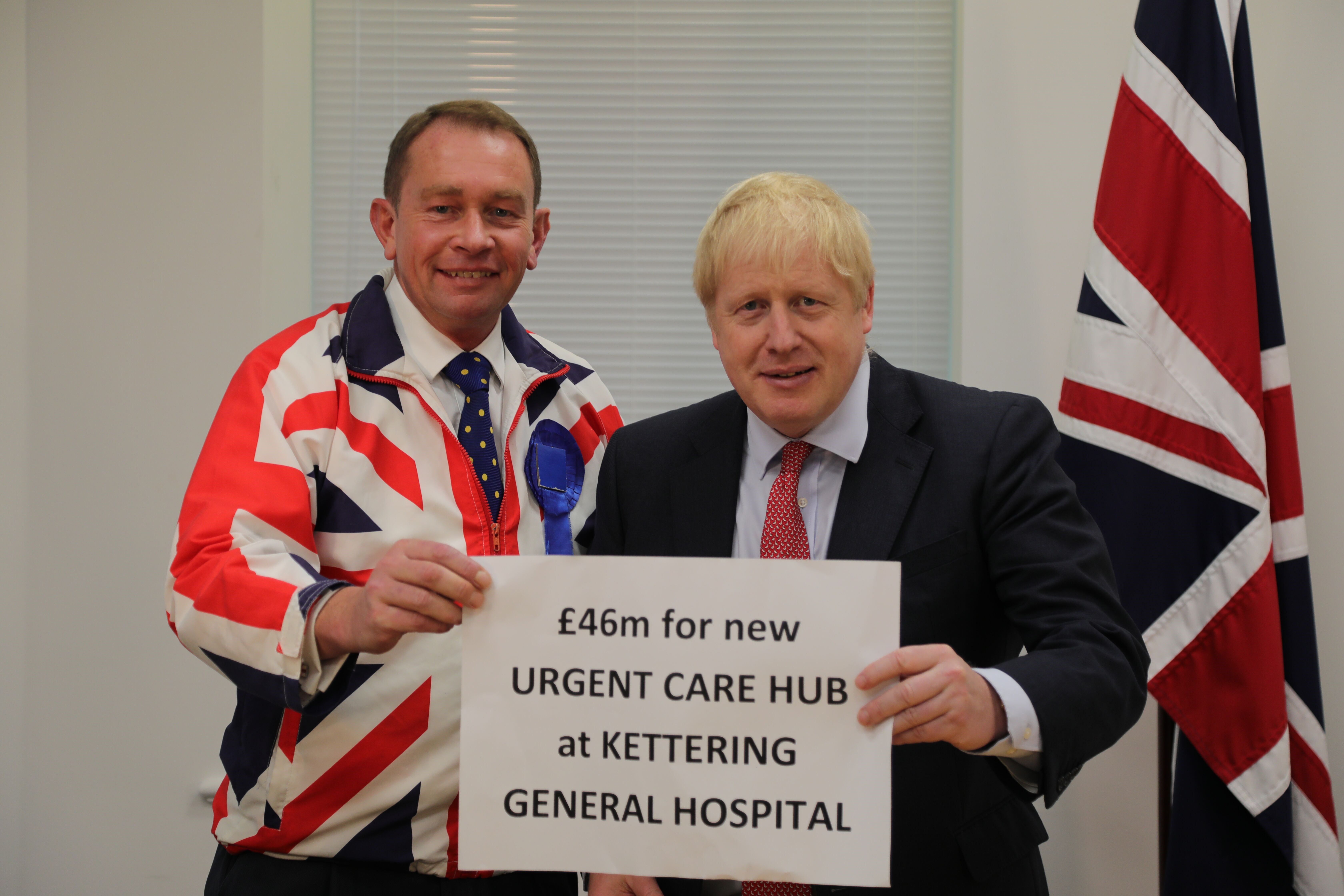 Philip Hollobone MP Boris Johnson Kettering Conservatives KGH General Hospital investment