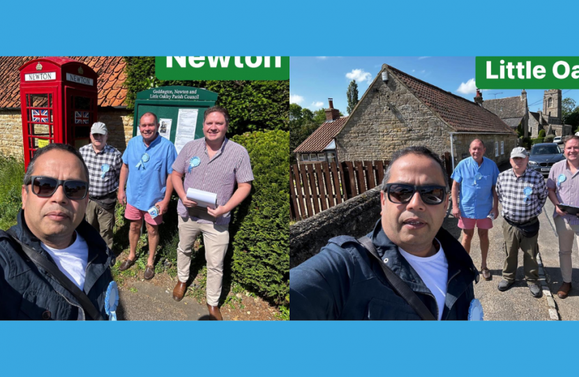 Local Conservatives and Philip Hollobone MP canvassing in Newton and Little Oakley. Kettering
