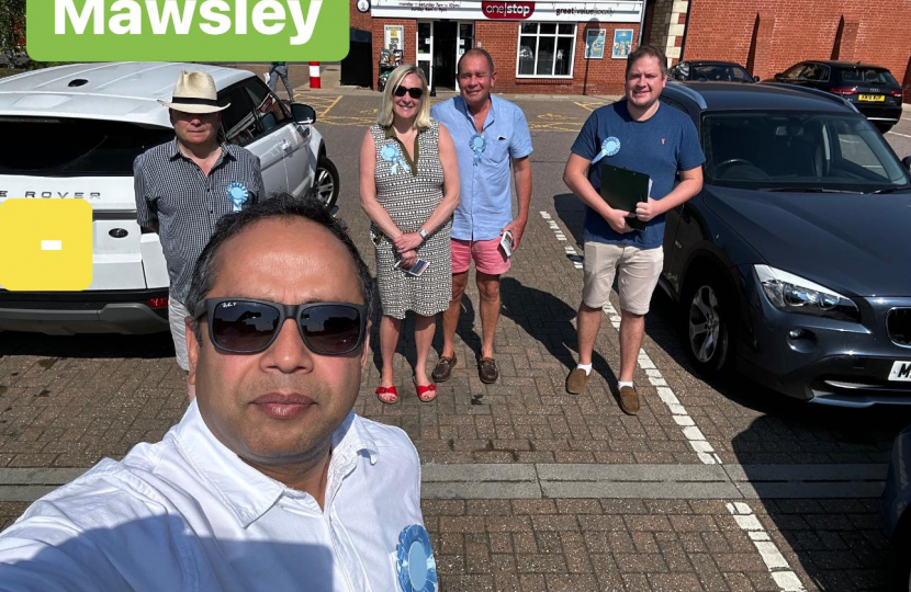 Local Conservatives and Philip Hollobone MP canvassing in Mawsley, Kettering