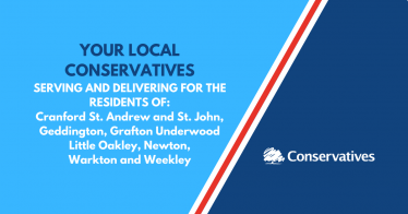 Find out more about your Conservative councillors have been delivering for Cranford St. Andrew and St. John, Geddington, Grafton Underwood, Little Oakley, Newton, Warkton and Weekley.