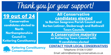 Thank you for your support at the local elections.