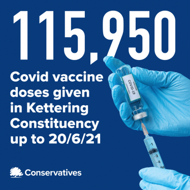 Covid-19 vaccination rollout in Kettering Constituency continues to go from strength to strength