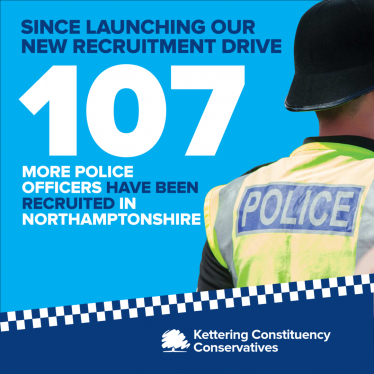 kettering conservatives police numbers increase Northants