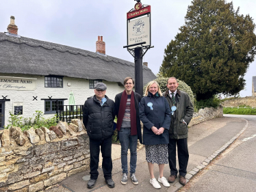 Local Conservatives outside Tollemarche Arms in Harrington Northamptonshire with Philip Hollobone MP.