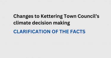 Kettering Town council changes to climate, correcting misinformation from the Green Party.